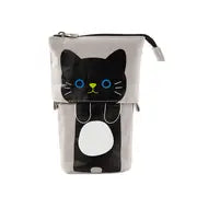 Kawaii Multipurpose Pencil Case – Illustrated Cat and Fold-Out Design