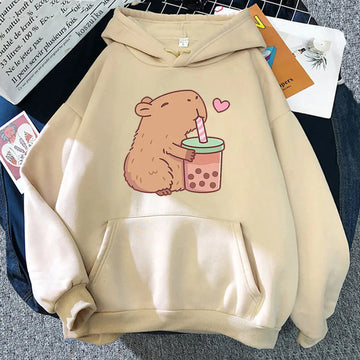 Capybara Bubble Tea Sweatshirt – Kawaii and Aesthetic Style