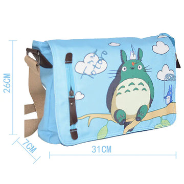 Kawaii Totoro Canvas Messenger Bag for Daily and School