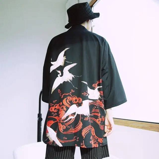 Japanese Kimono Cardigan Hawaiian Shirt for Men