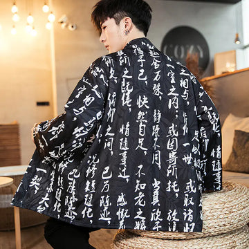 Menβs Japanese Kimono-Style Sun Protection Jacket