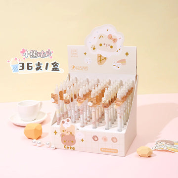 Pluma Kawaii de Osito – Gel 0.5mm Push Pen para Escuela o Oficina