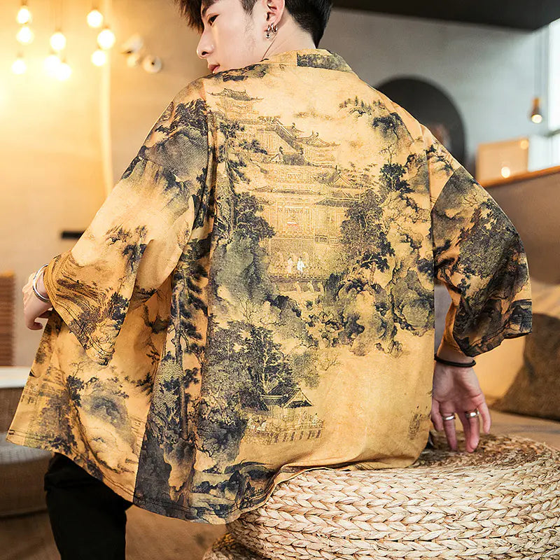Men’s Japanese Kimono-Style Sun Protection Jacket