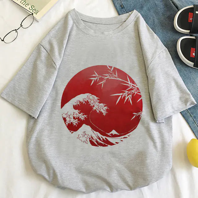 Women's Japanese Koi Fish Print T-Shirt