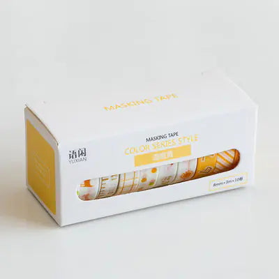 Japanese Washi Tape Set – 10 Rolls of 8mm for Scrapbooking and DIY