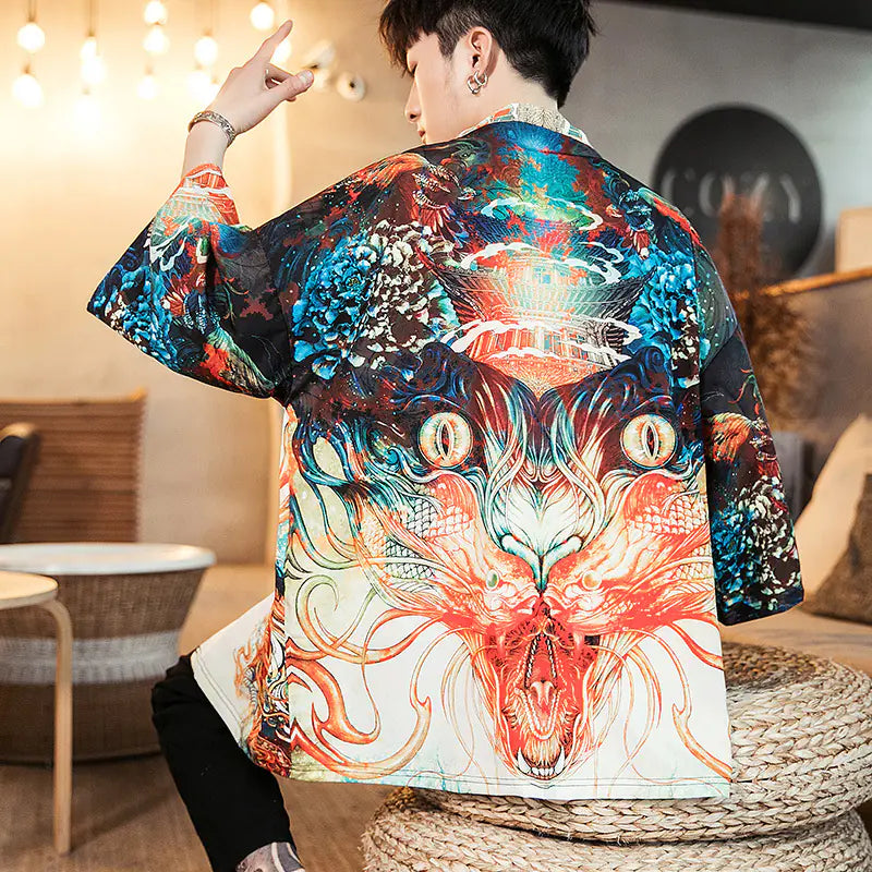 Men’s Japanese Kimono-Style Sun Protection Jacket