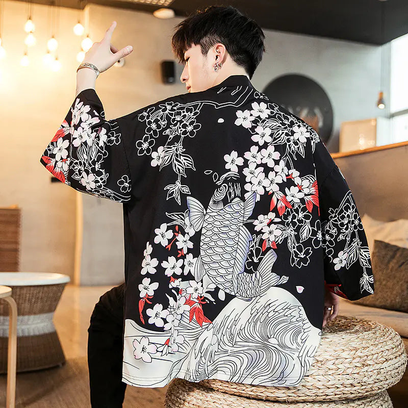 Men’s Japanese Kimono-Style Sun Protection Jacket