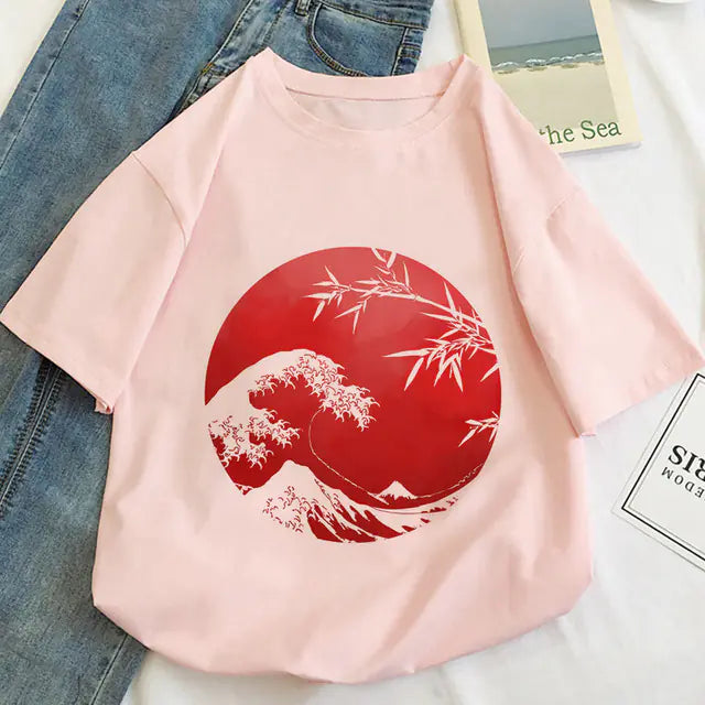 Women's Japanese Koi Fish Print T-Shirt