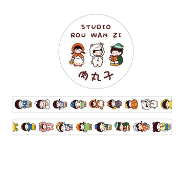 Washi Tape with Fruits and Characters – Illustrated Design for DIY and Journaling