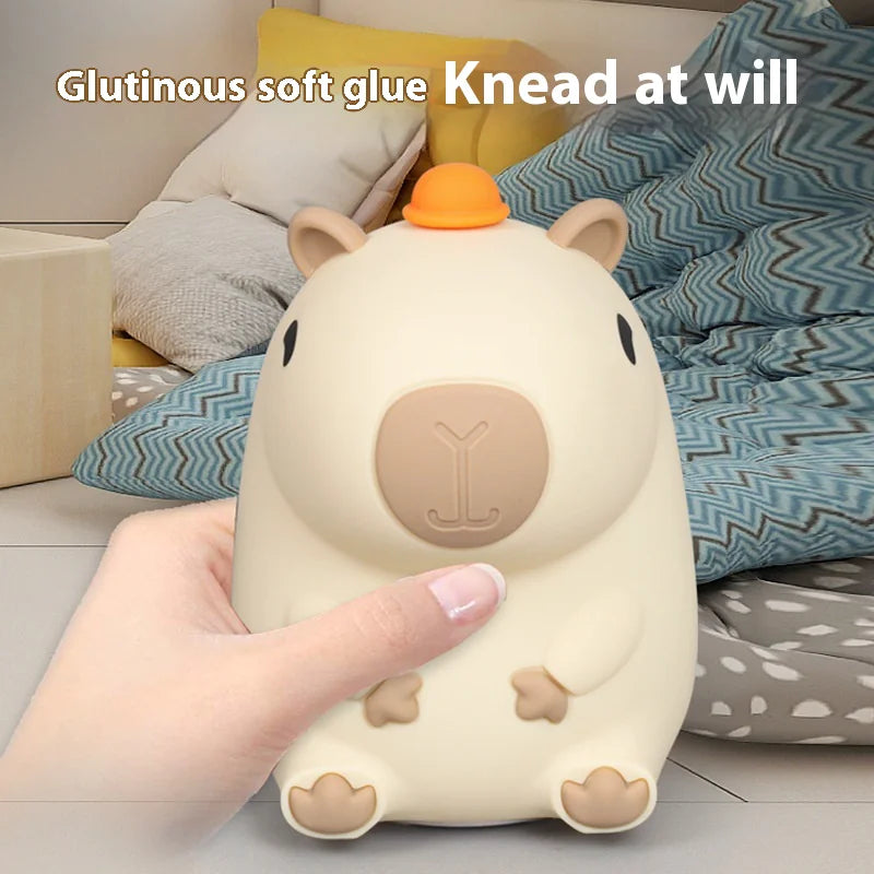 Kawaii Capybara Night Light – Soft Silicone and USB Rechargeable