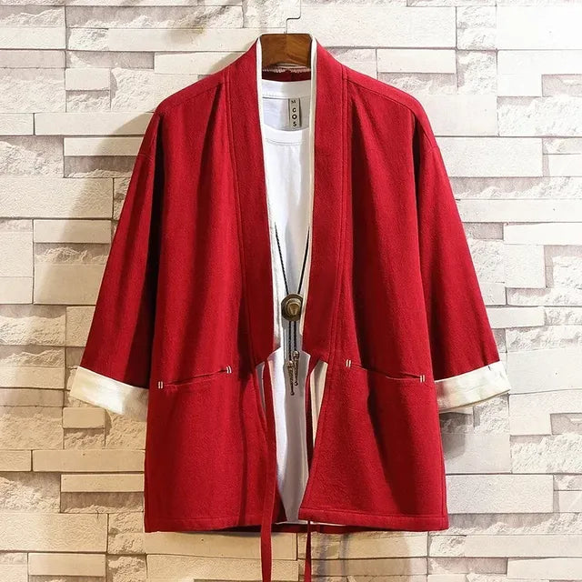 Men's Summer Japanese Kimono Shirt – Streetwear Style
