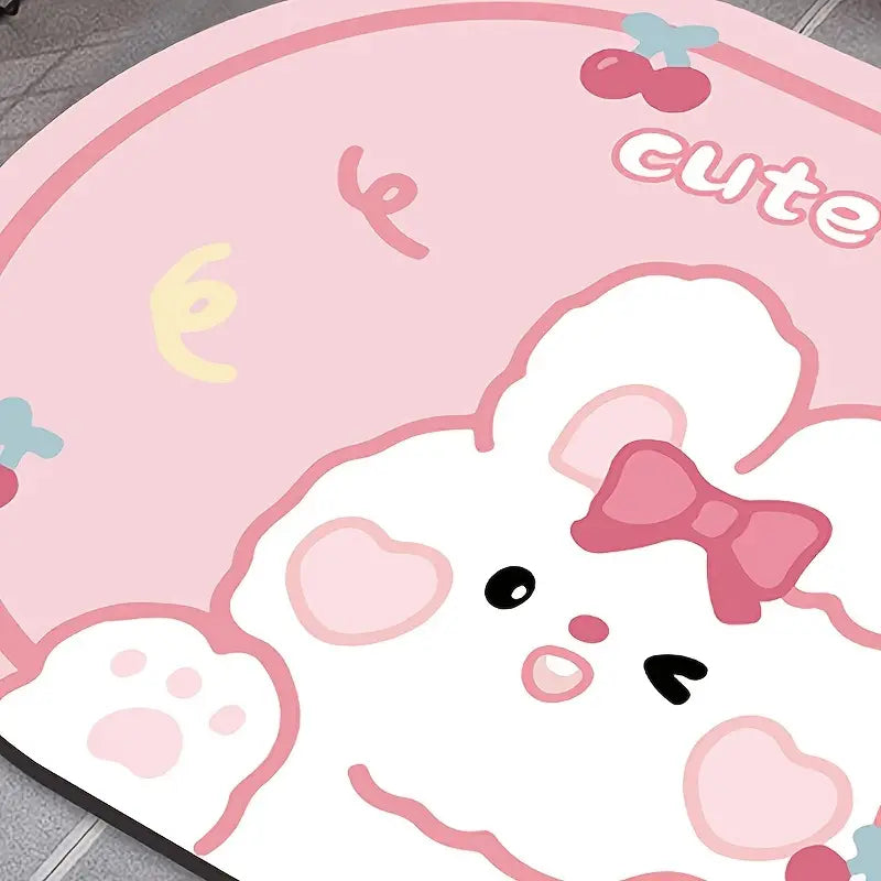 Kawaii Non-Slip Mat – Illustrated Puppy Design for Bathroom and Home
