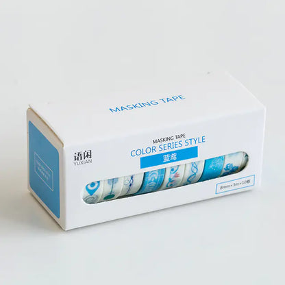 Japanese Washi Tape Set – 10 Rolls of 8mm for Scrapbooking and DIY