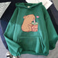 Capybara Bubble Tea Sweatshirt – Kawaii and Aesthetic Style