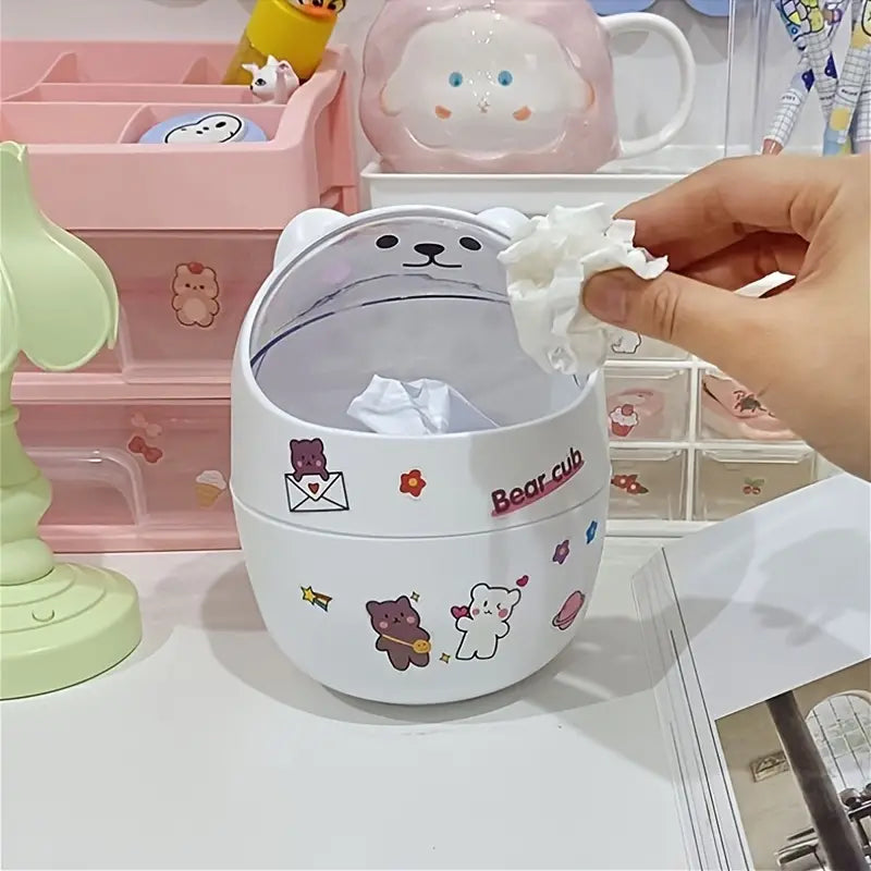 Kawaii Mini Trash Can – Pencil Holder and Desk Decor