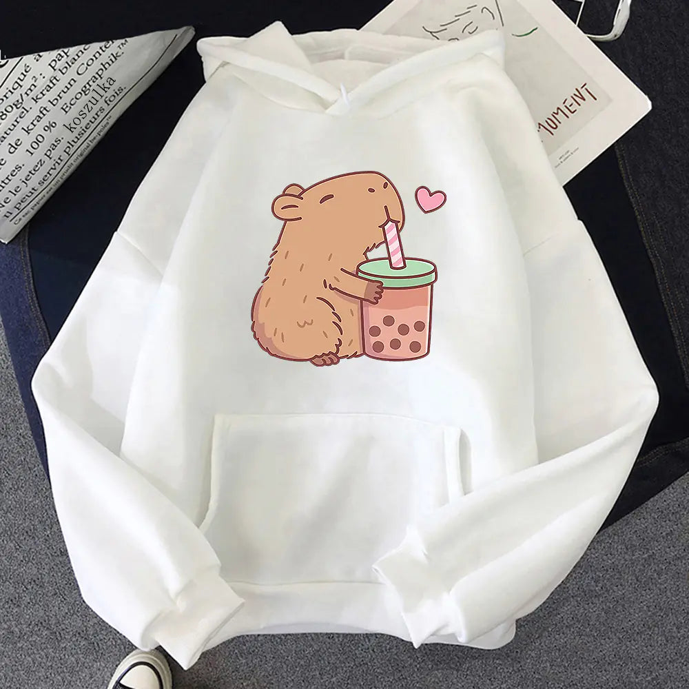 Capybara Bubble Tea Sweatshirt – Kawaii and Aesthetic Style