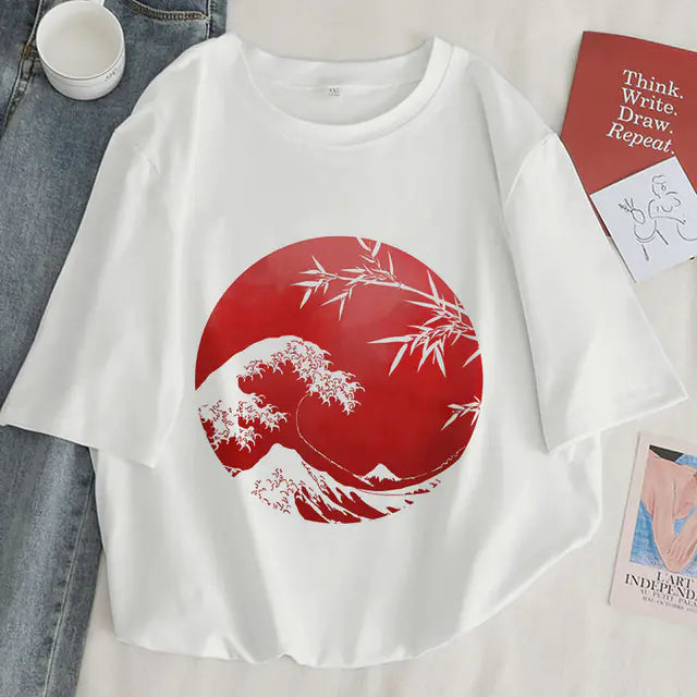 Women's Japanese Koi Fish Print T-Shirt