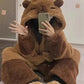 Kawaii Capybara Pajamas – Thick Coral Fleece for Fall and Winter