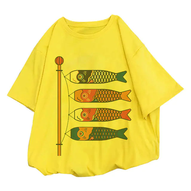 Women's Japanese Koi Fish Print T-Shirt